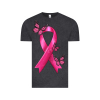 Vintage Black Breast Cancer Ribbon with Butterfly Vintage Tee - texasbilliewilder