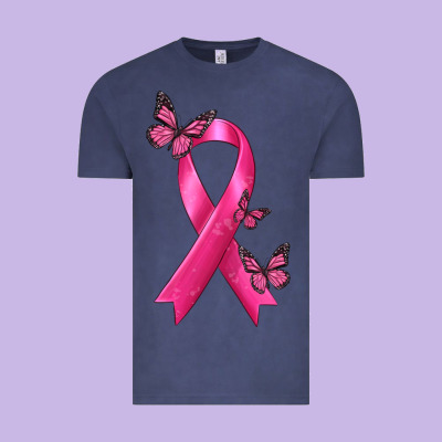 Breast Cancer Ribbon With Butterfly Vintage Tee Designed By Texasbilliewilder