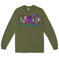 Army Green faith crohn's disease awareness Long Sleeve Tee - JahusDesignShop