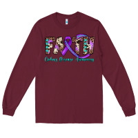 Burgundy faith crohn's disease awareness Long Sleeve Tee - JahusDesignShop