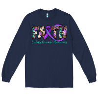Navy faith crohn's disease awareness Long Sleeve Tee - JahusDesignShop
