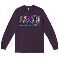 Plum faith crohn's disease awareness Long Sleeve Tee - JahusDesignShop