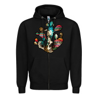 Black serape cactus Zipper Hoodie - JahusDesignShop