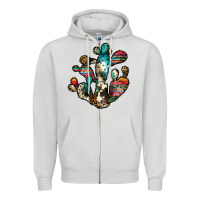Dove Grey serape cactus Zipper Hoodie - JahusDesignShop