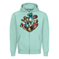 Seafoam serape cactus Zipper Hoodie - JahusDesignShop