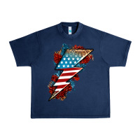 Navy American lightning bolt Urban Heavy Tee - Neo Western