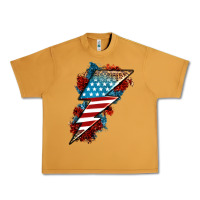 Peanut Butter American lightning bolt Urban Heavy Tee - Neo Western