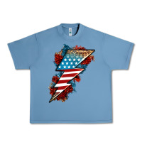 Pebble Blue American lightning bolt Urban Heavy Tee - Neo Western