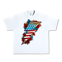 White American lightning bolt Urban Heavy Tee - Neo Western