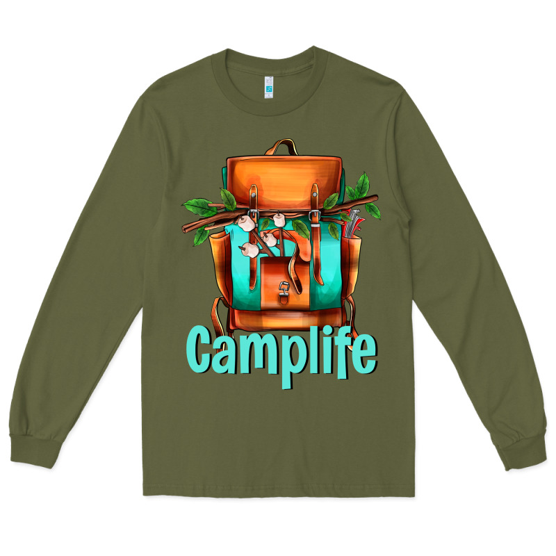 Camp Life Camp Backpack Long Sleeve Tee by AdoDesignShop | Teevron