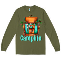 Army Green camp life camp backpack Long Sleeve Tee - AdoDesignShop