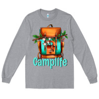 Heather Grey camp life camp backpack Long Sleeve Tee - AdoDesignShop