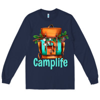 Navy camp life camp backpack Long Sleeve Tee - AdoDesignShop