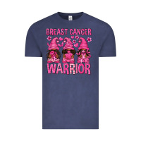 Vintage Denim Breast Cancer Warrior Afro Gnomes Vintage Tee - texasbilliewilder