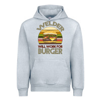 Heather Grey Welder Wıll Work For Burger Urban Hoodie - Bettercallsaul