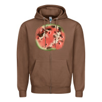 Chestnut watermelon cowhide patch3 Zipper Hoodie - JahusDesignShop