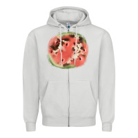 Dove Grey watermelon cowhide patch3 Zipper Hoodie - JahusDesignShop