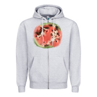 Heather Grey watermelon cowhide patch3 Zipper Hoodie - JahusDesignShop