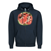 Navy watermelon cowhide patch3 Zipper Hoodie - JahusDesignShop