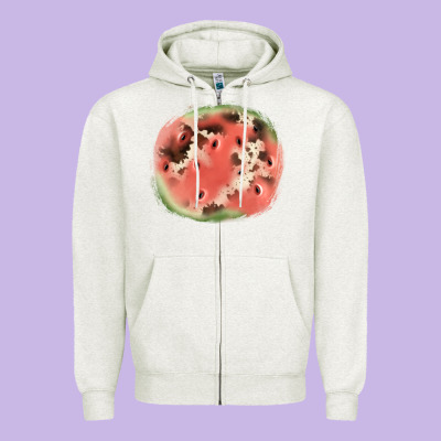 Watermelon Cowhide Patch3 Zipper Hoodie Designed By Jahusdesignshop