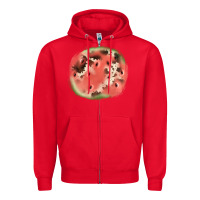 Red watermelon cowhide patch3 Zipper Hoodie - JahusDesignShop