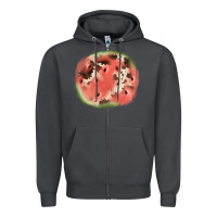 Smoke watermelon cowhide patch3 Zipper Hoodie - JahusDesignShop