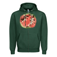 Sports Green watermelon cowhide patch3 Zipper Hoodie - JahusDesignShop