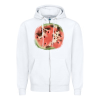 White watermelon cowhide patch3 Zipper Hoodie - JahusDesignShop