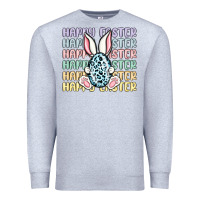 Heather Grey happy easter Premium Sweatshirt - MaliasSmallBusiness