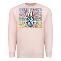 Pale Pink happy easter Premium Sweatshirt - MaliasSmallBusiness