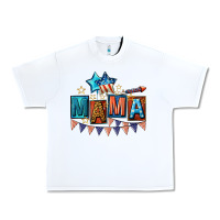 White All American Mama 4th of July Urban Heavy Tee - CowGirlArtShop