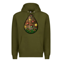 Army Green christmas  teardrop Premium Hoodie - BundleAndBundleShop