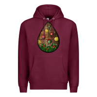 Burgundy christmas  teardrop Premium Hoodie - BundleAndBundleShop