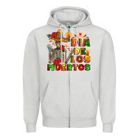 Dove Grey dia de los muertos Zipper Hoodie - AdoDesignShop
