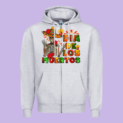 Dia De Los Muertos Zipper Hoodie Designed By Adodesignshop