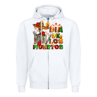 White dia de los muertos Zipper Hoodie - AdoDesignShop