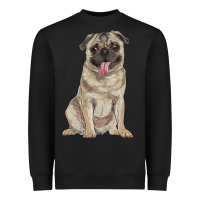 Black pug Heavyweight Sweatshirt - RanaPortraitStore