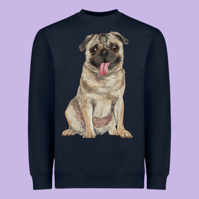 Pug Heavyweight Sweatshirt Designed By Ranaportraitstore