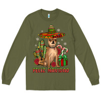 Army Green Chihuahua feliz navidad Long Sleeve Tee - JahusDesignShop