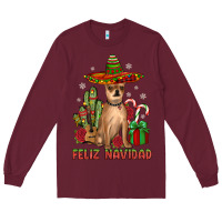 Burgundy Chihuahua feliz navidad Long Sleeve Tee - JahusDesignShop