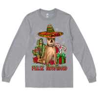 Heather Grey Chihuahua feliz navidad Long Sleeve Tee - JahusDesignShop