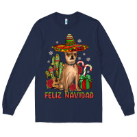 Navy Chihuahua feliz navidad Long Sleeve Tee - JahusDesignShop