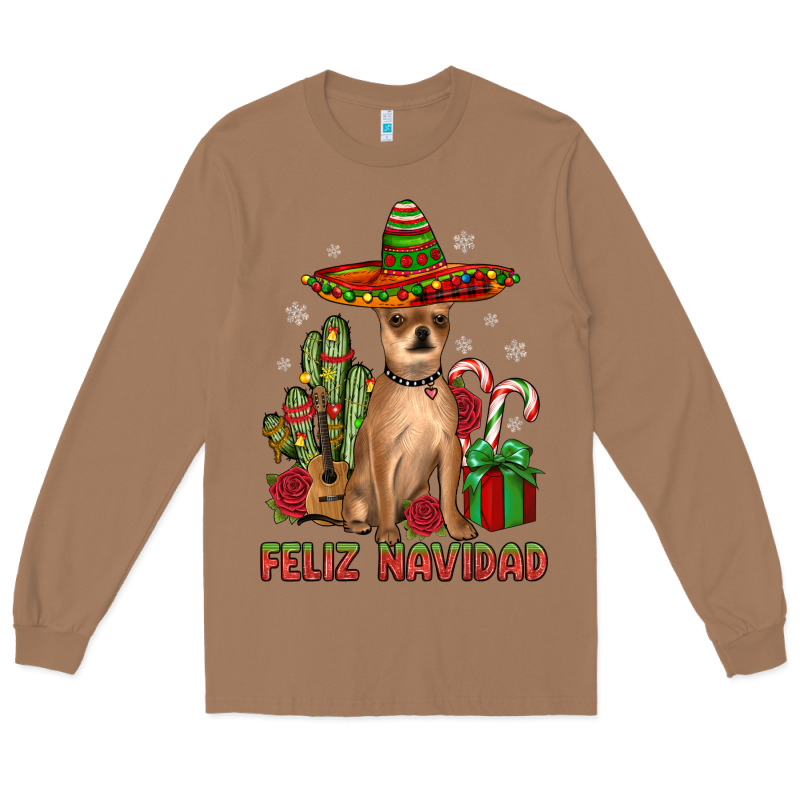 Chihuahua Feliz Navidad Long Sleeve Tee by JahusDesignShop | Teevron