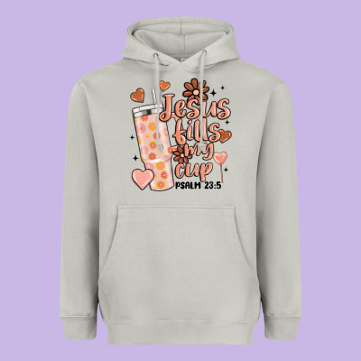 Valentine Jesus Fills My Cup Heavyweight Hoodie Designed By Maliassmallbusiness