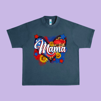 American Mama Heart Urban Heavy Tee Designed By Neo Western