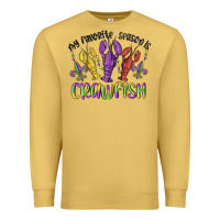 Antique Gold my favorite season is crawfish Premium Sweatshirt - MaliasSmallBusiness