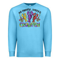 Ocean Blue my favorite season is crawfish Premium Sweatshirt - MaliasSmallBusiness