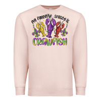 Pale Pink my favorite season is crawfish Premium Sweatshirt - MaliasSmallBusiness
