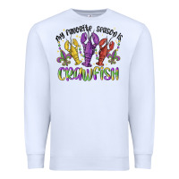 White my favorite season is crawfish Premium Sweatshirt - MaliasSmallBusiness