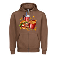 Chestnut hamburger potatoes and coke Zipper Hoodie - AdoDesignShop